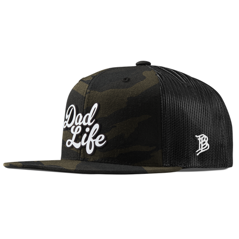 Dad Life Script Flat Trucker MidnightCamo