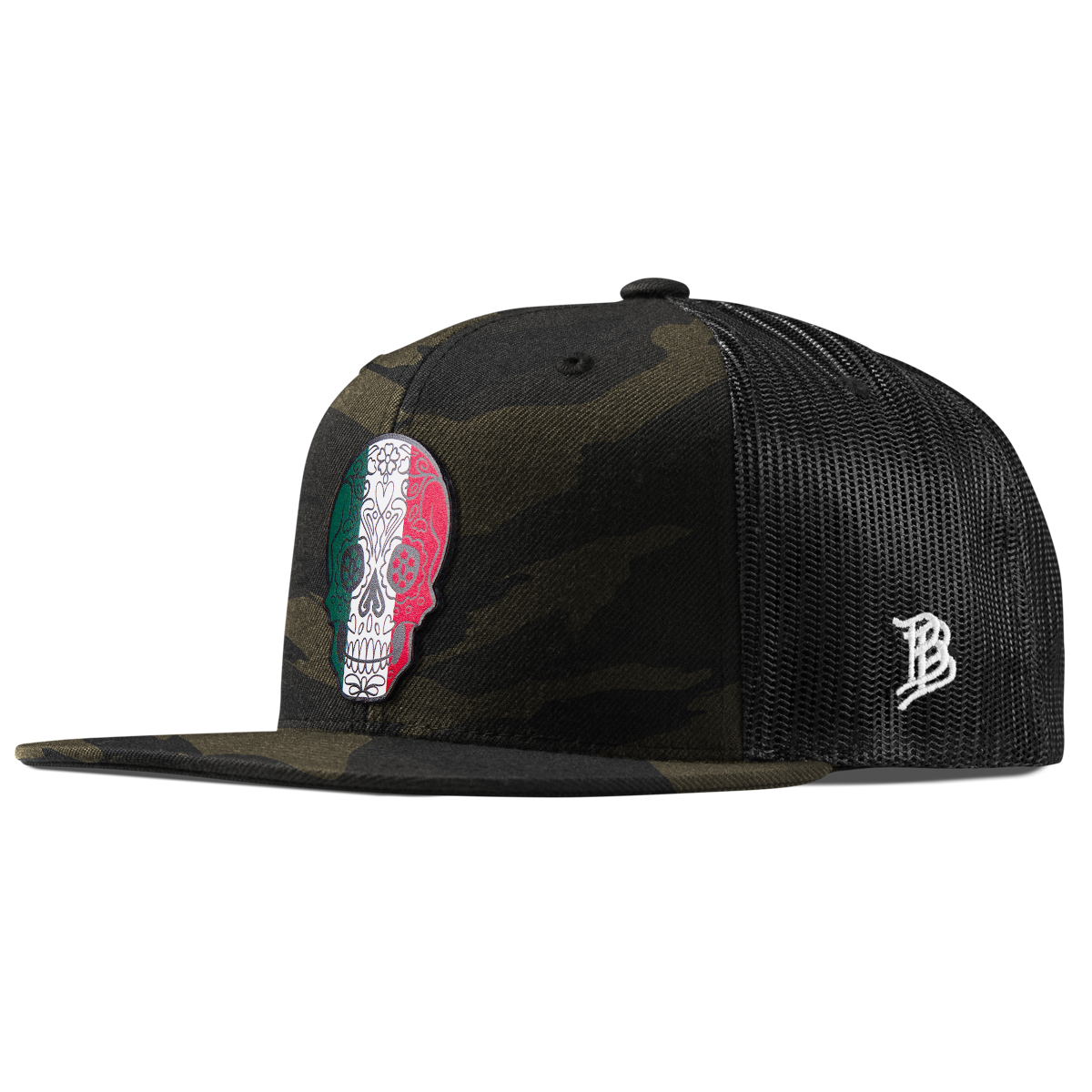 Fiesta Sugar Skull Flat Trucker Midnight Camo