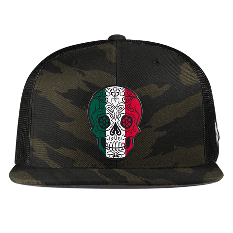 Fiesta Sugar Skull Flat Trucker Midnight Camo