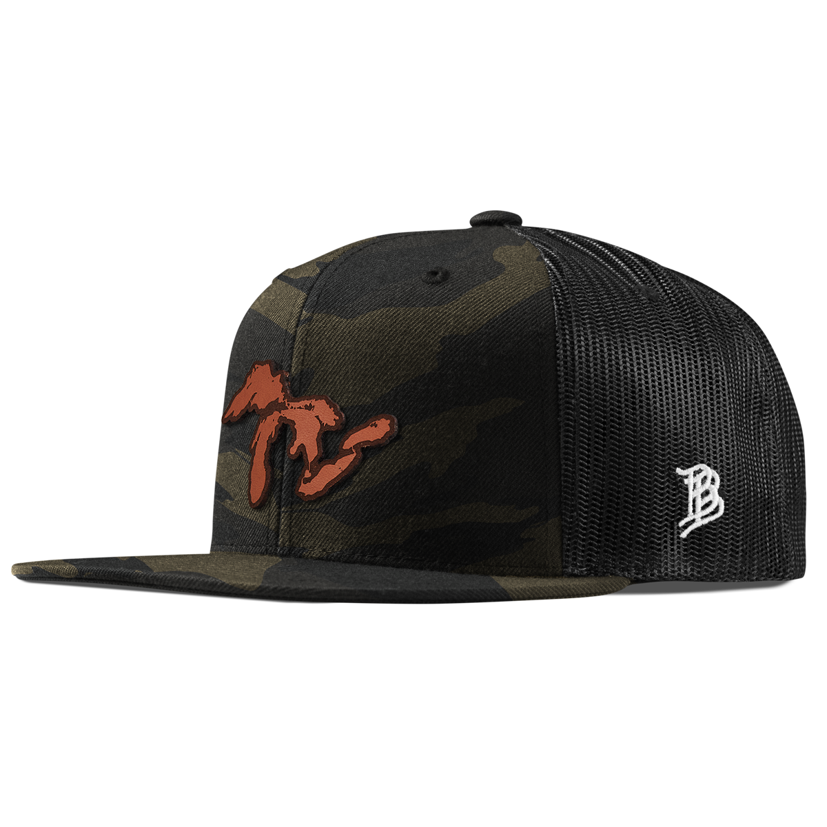 The Great Lakes Flat Trucker Midnight Camo