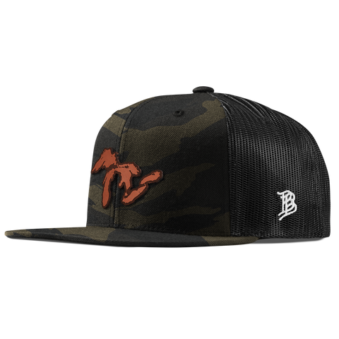 The Great Lakes Flat Trucker Midnight Camo