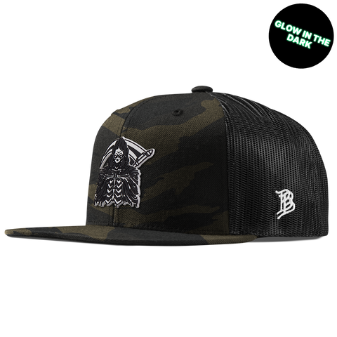 Grim Reaper Glow Flat Trucker Midnight Camo