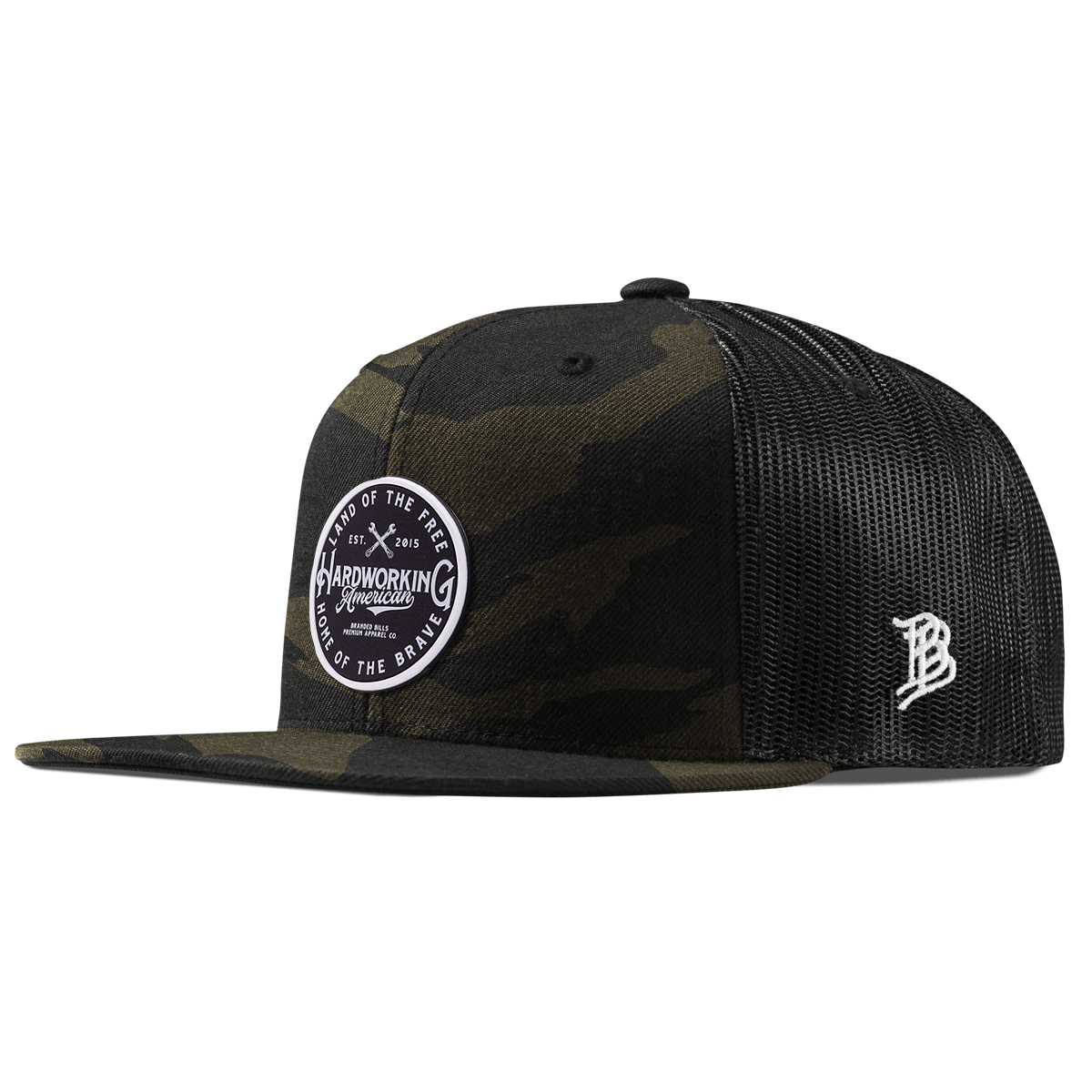 Hardworking PVC Flat Trucker Midnight Camo