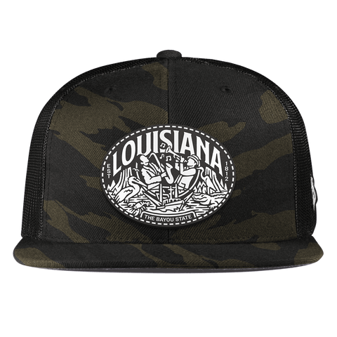 Louisiana Traveler Flat Trucker Midnight Camo