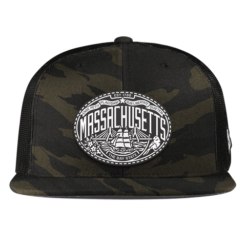 Massachusetts Traveler Flat Trucker Midnight Camo