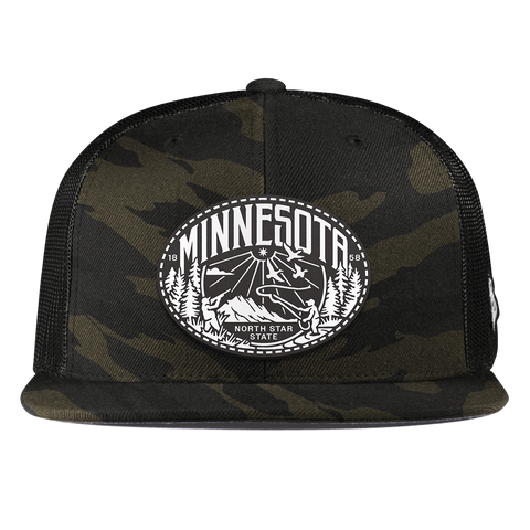 Minnesota Traveler Flat Trucker Midnight Camo