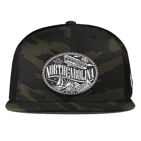 North Carolina Traveler Flat Trucker Midnight Camo