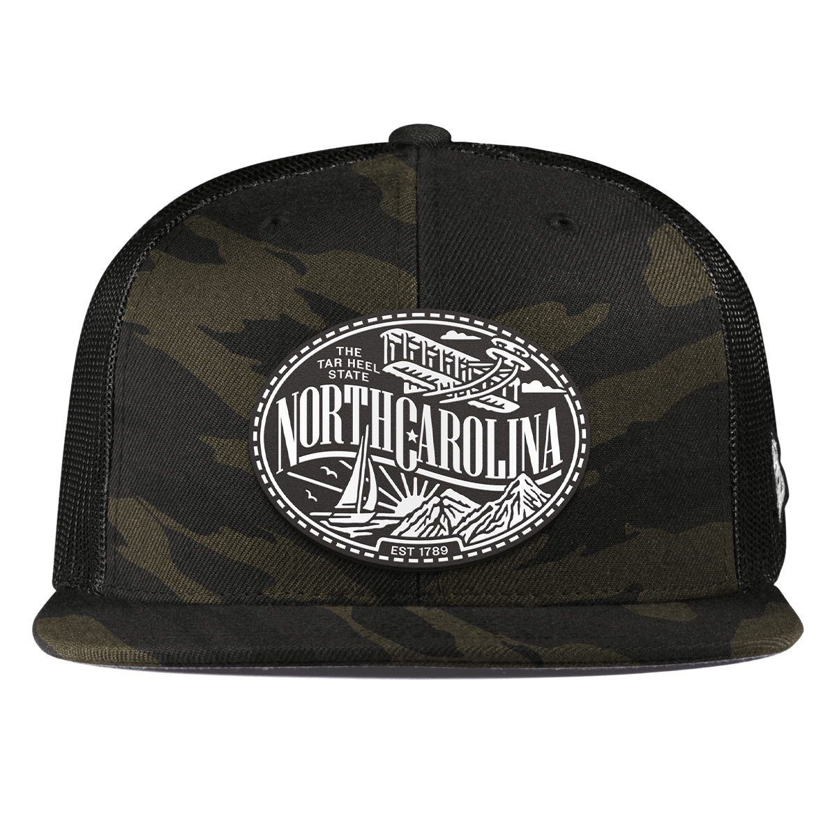 North Carolina Traveler Flat Trucker Midnight Camo