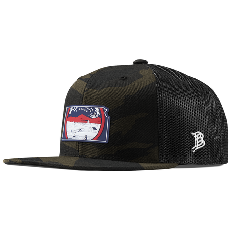 Kansas Patriot Series Flat Trucker Midnight Camo