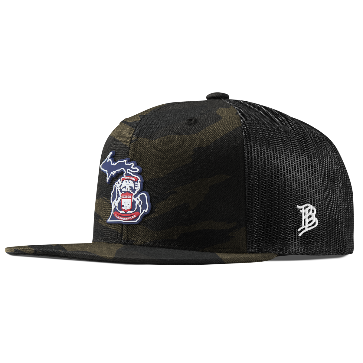 Michigan Patriot Series Flat Trucker Midnight Camo