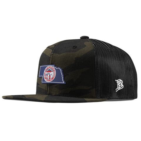 Nebraska Patriot Series Flat Trucker Midnight Camo