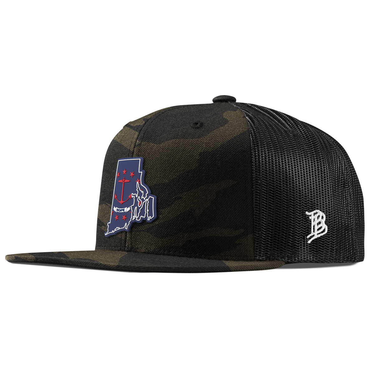Rhode Island Patriot Series Flat Trucker Midnight Camo