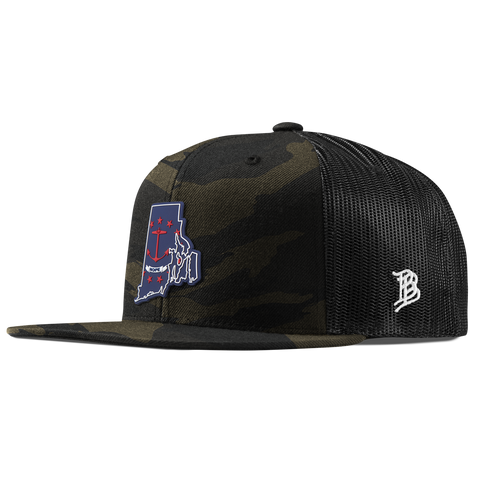 Rhode Island Patriot Series Flat Trucker Midnight Camo