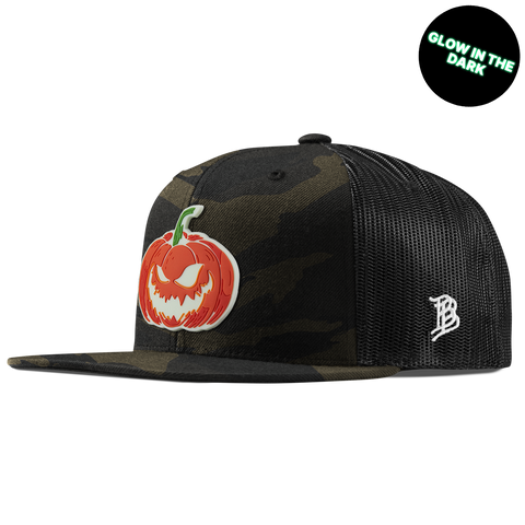 Jack-O-Lantern Glow Flat Trucker Midnight Camo