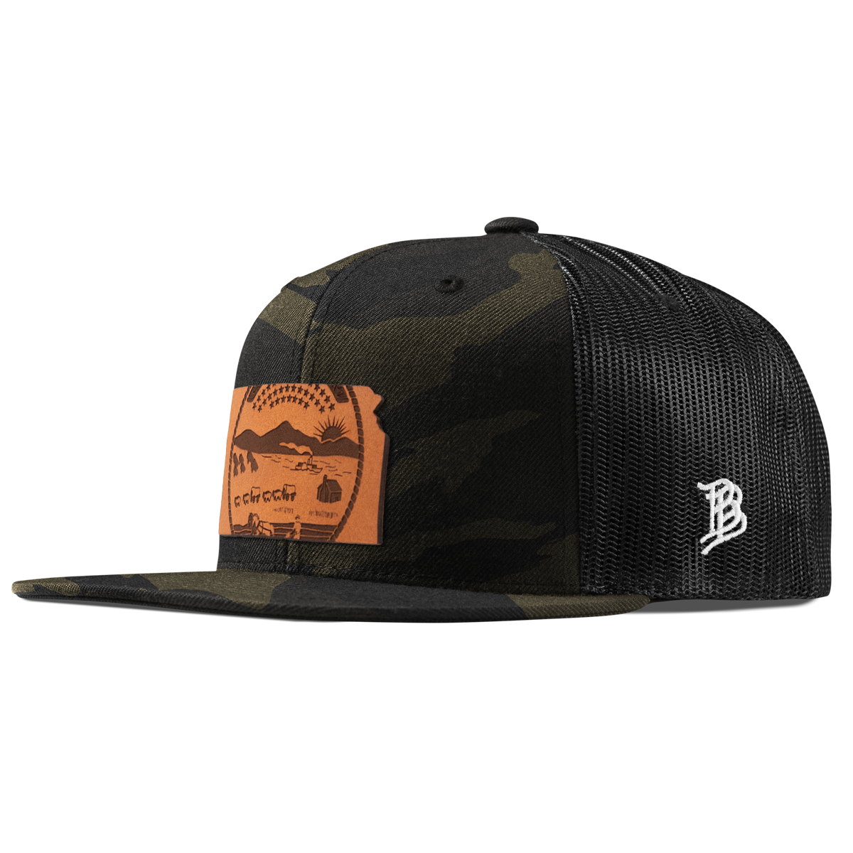 Kansas 34 Flat Trucker Midnight Camo