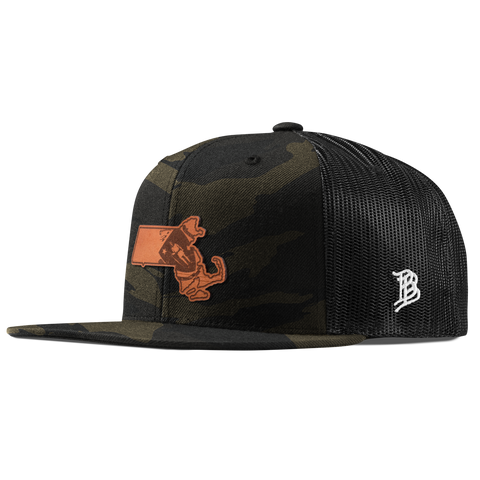 Massachusetts 6 Flat Trucker Midnight Camo