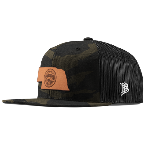 Nebraska 37 Flat Trucker Midnight Camo