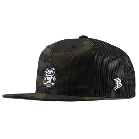 Michigan Vintage Flat Trucker  Midnight Camo