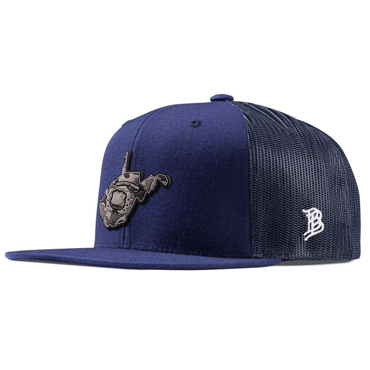 West Virginia Camo Flat Trucker Navy