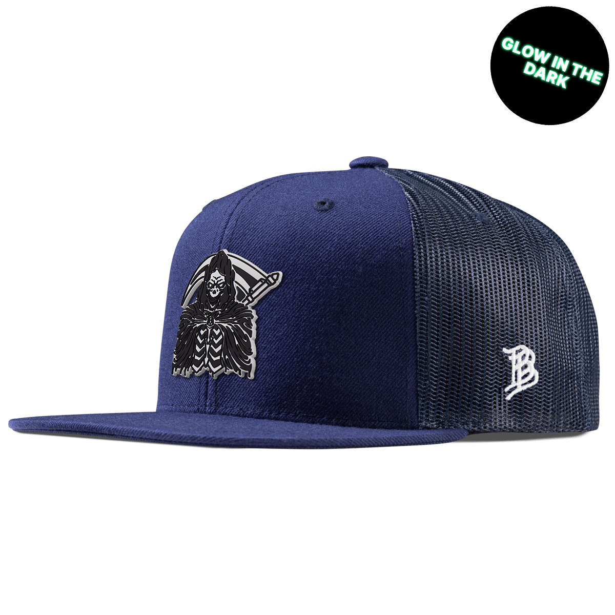 Grim Reaper Glow Flat Trucker Navy