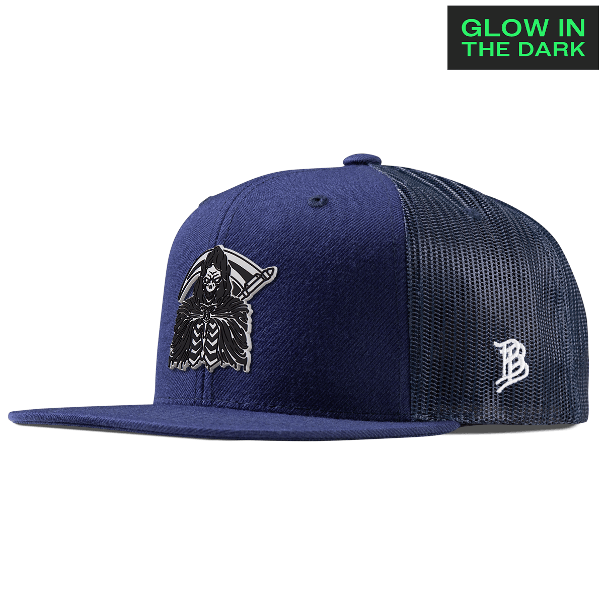 Grim Reaper Glow Flat Trucker Navy