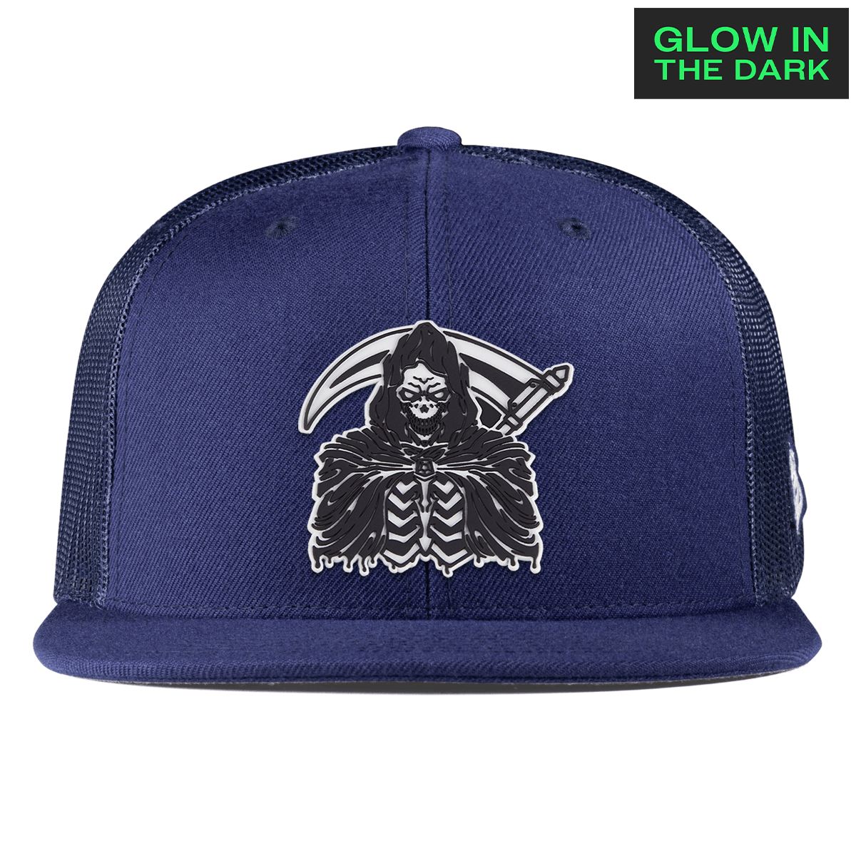 Grim Reaper Glow Flat Trucker Navy