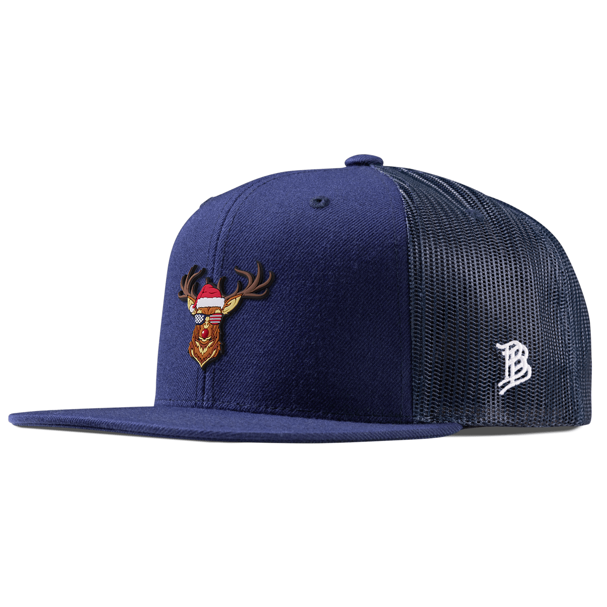 Party Reindeer Flat Trucker Navy