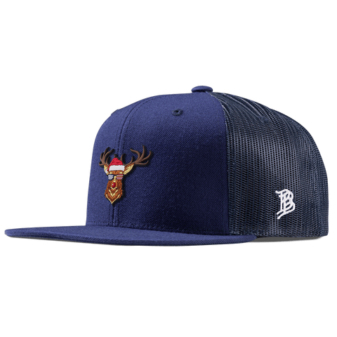 Party Reindeer Flat Trucker Navy
