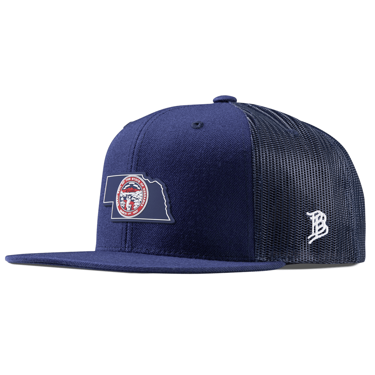 Nebraska Patriot Series Flat Trucker Navy