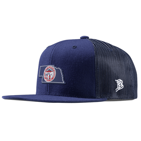 Nebraska Patriot Series Flat Trucker Navy