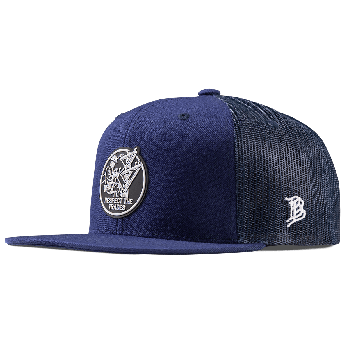 Respect The Trades Lineman Flat Trucker Navy