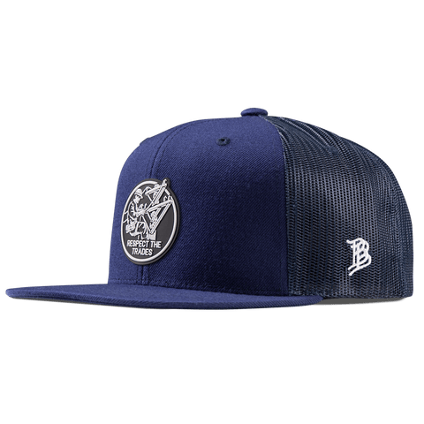Respect The Trades Lineman Flat Trucker Navy