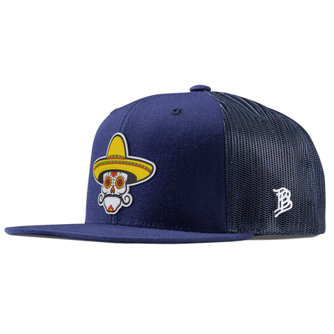 Sombrero Skull PVC Flat Trucker Navy