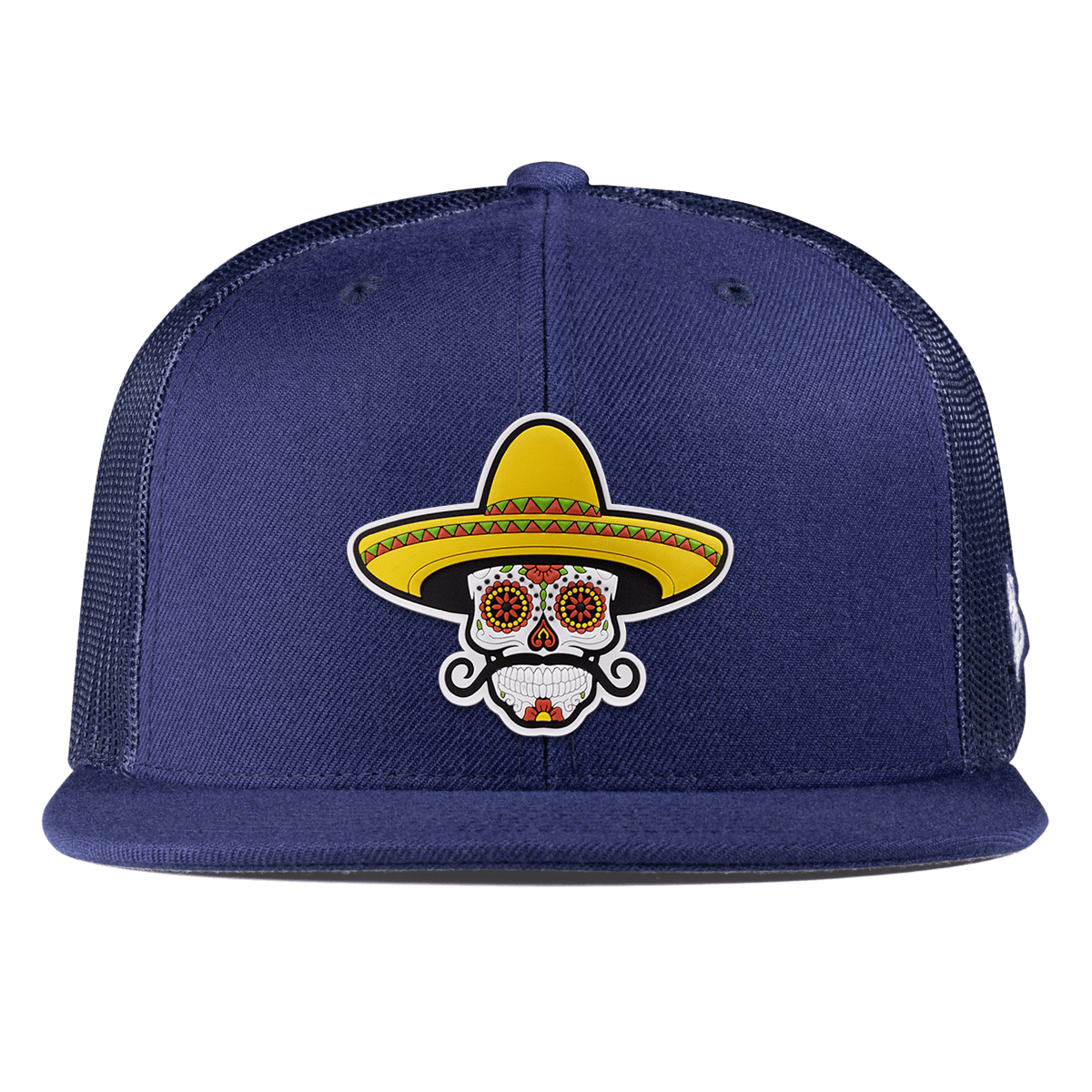 Sombrero Skull PVC Flat Trucker Navy