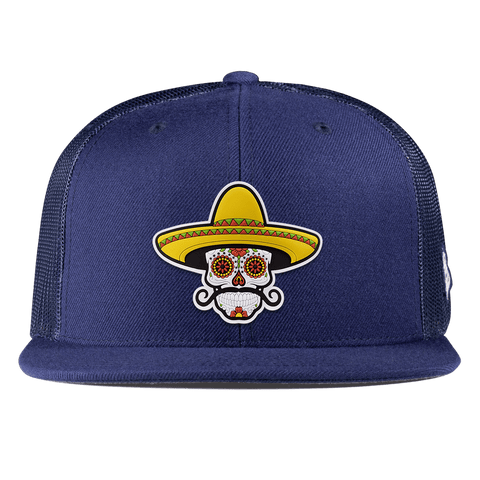 Sombrero Skull PVC Flat Trucker Navy
