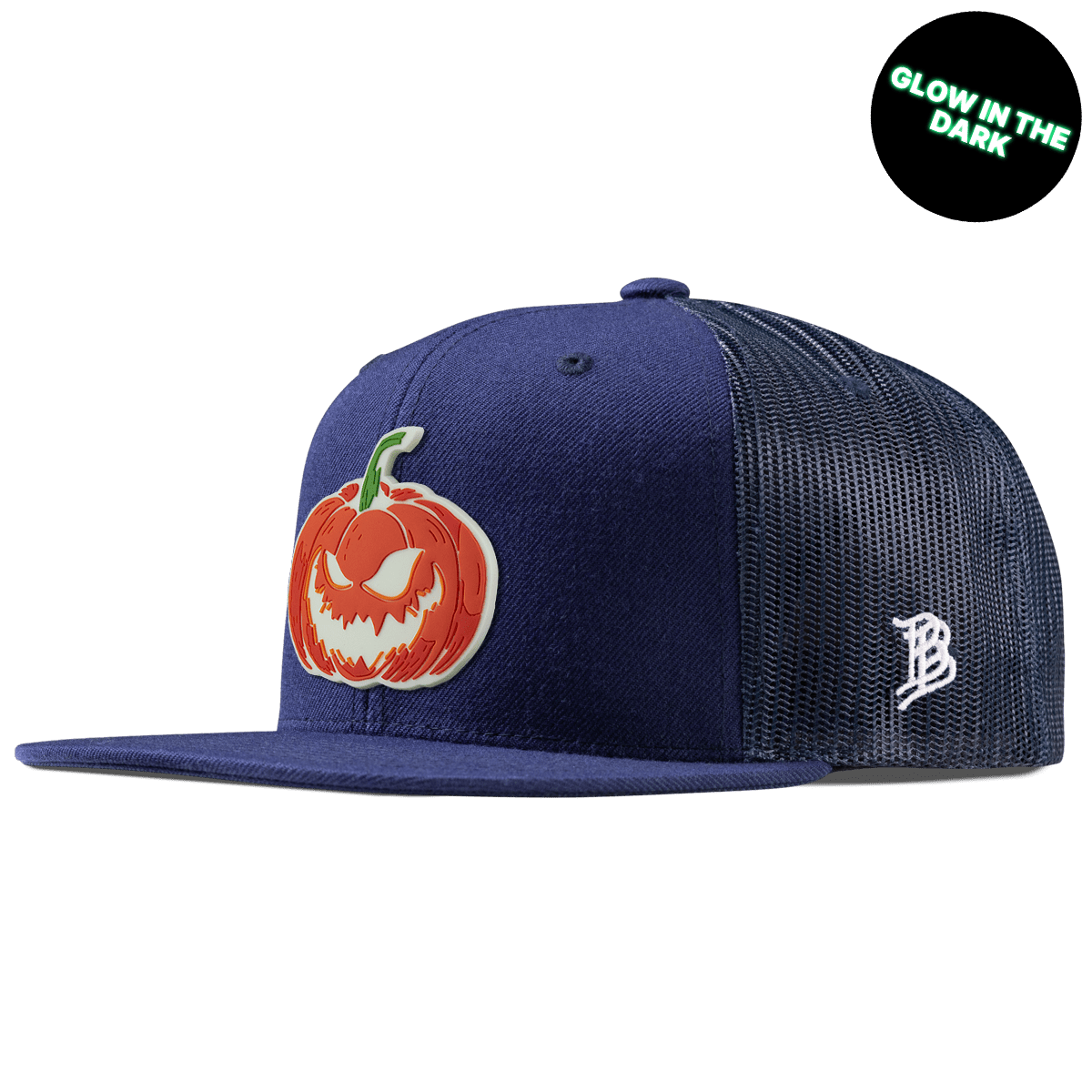 Jack-O-Lantern Glow Flat Trucker Navy