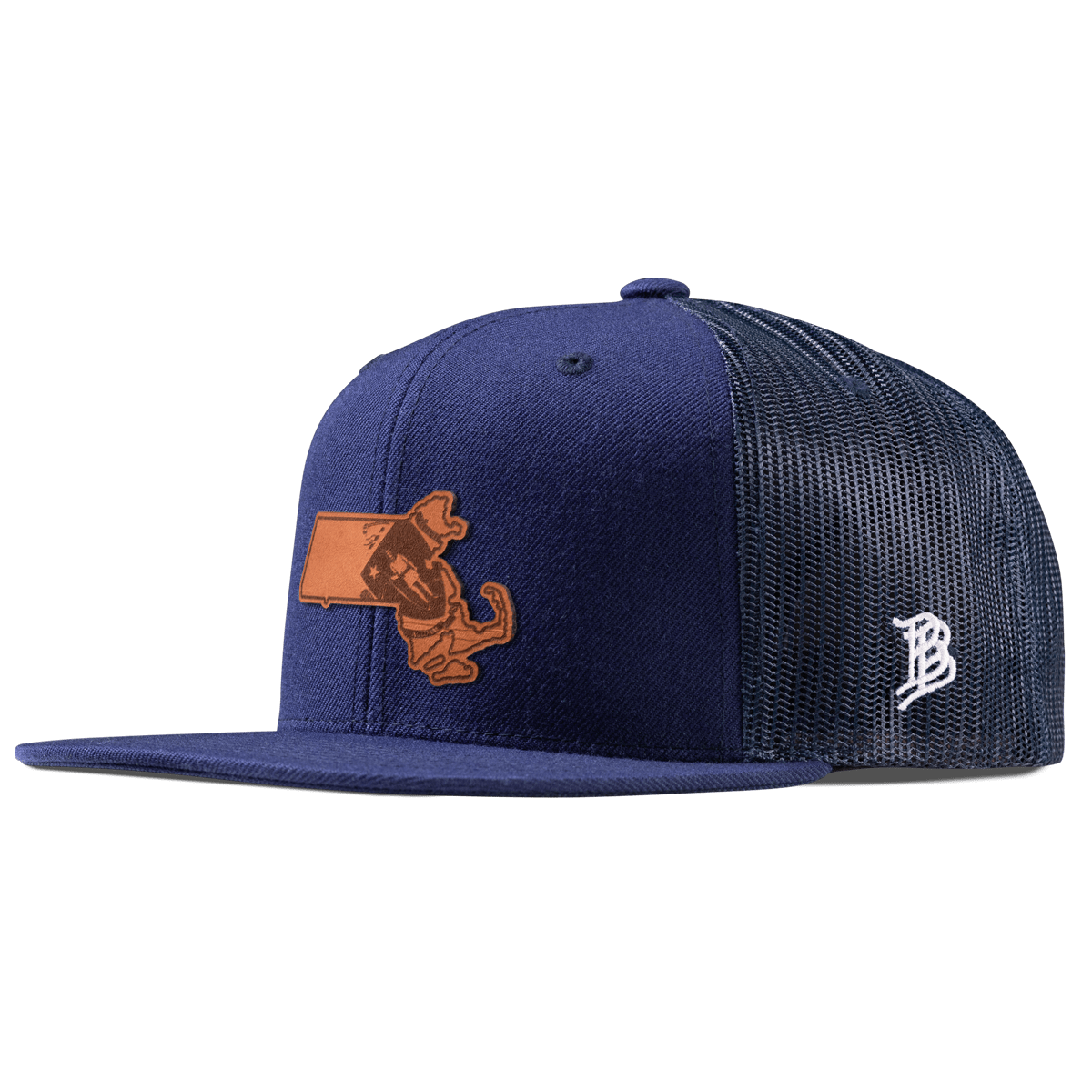 Massachusetts 6 Flat Trucker Navy