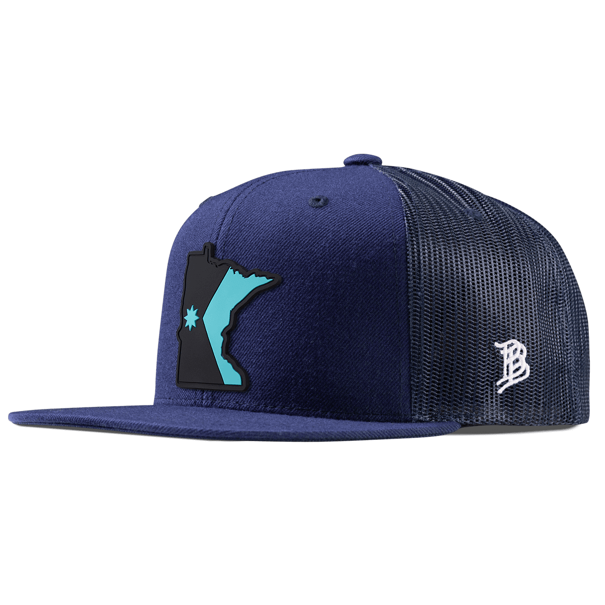 Minnesota Turquoise Flat Trucker Navy