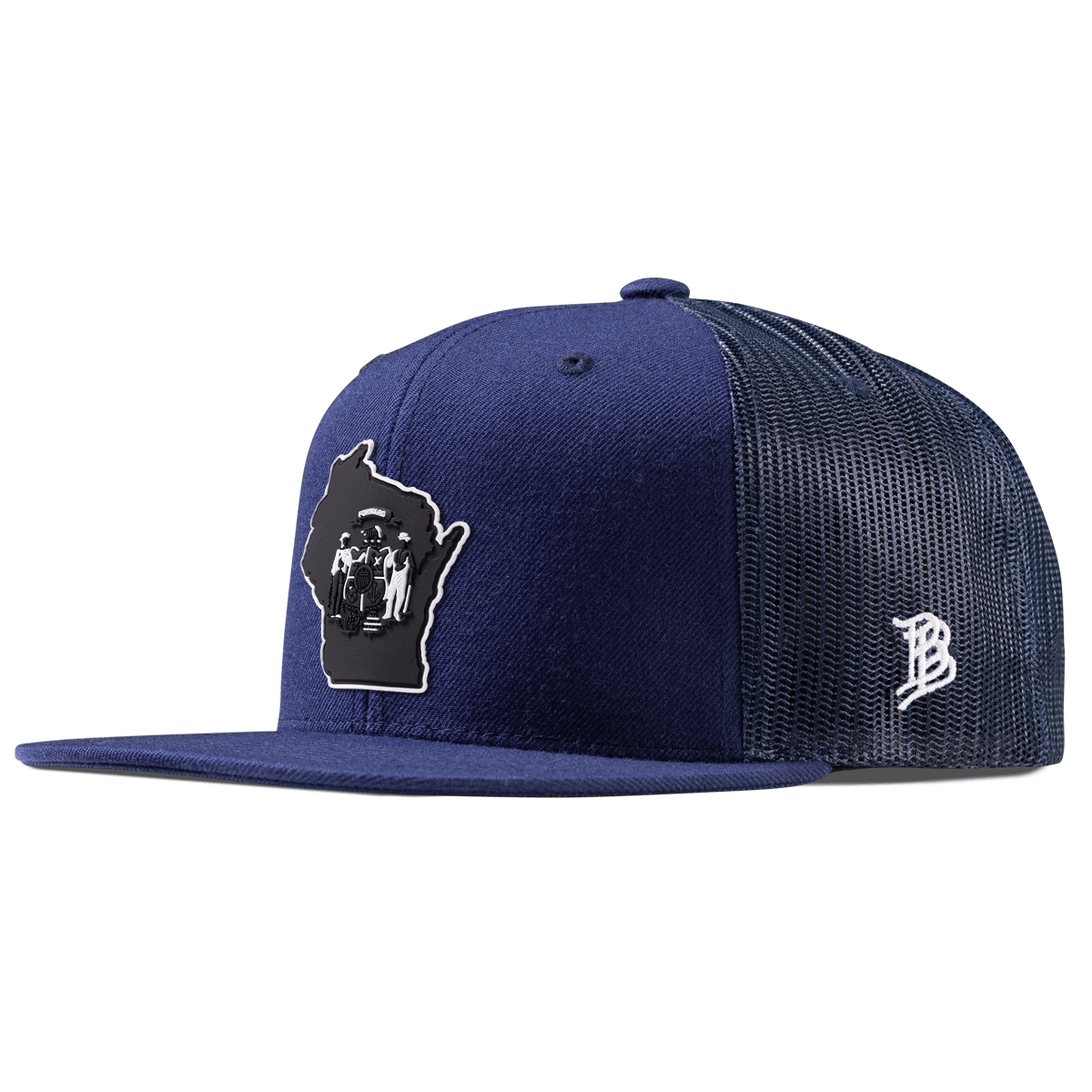 Wisconsin Vintage Flat Trucker  Navy