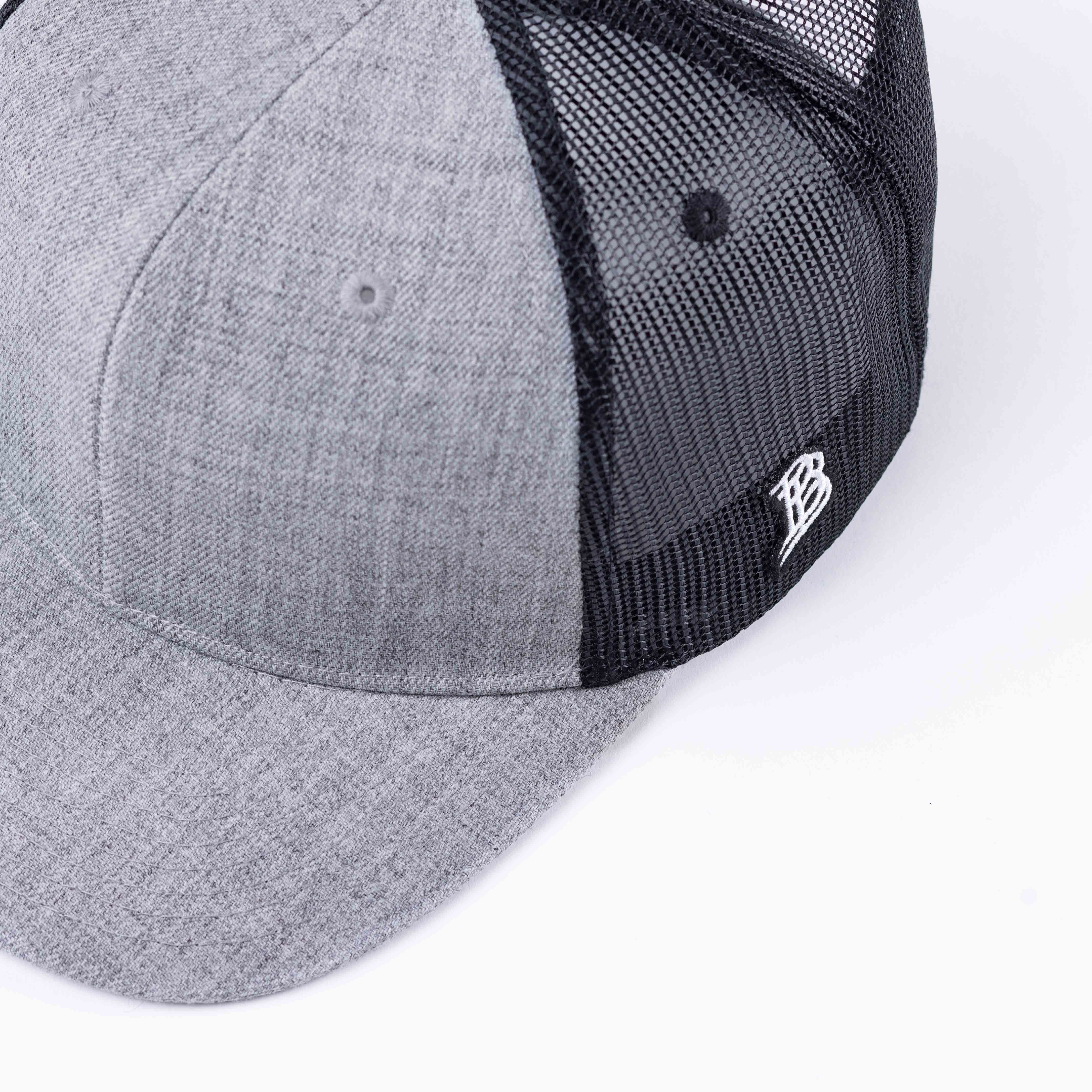 Bare Flat Trucker Logo Heather Gray