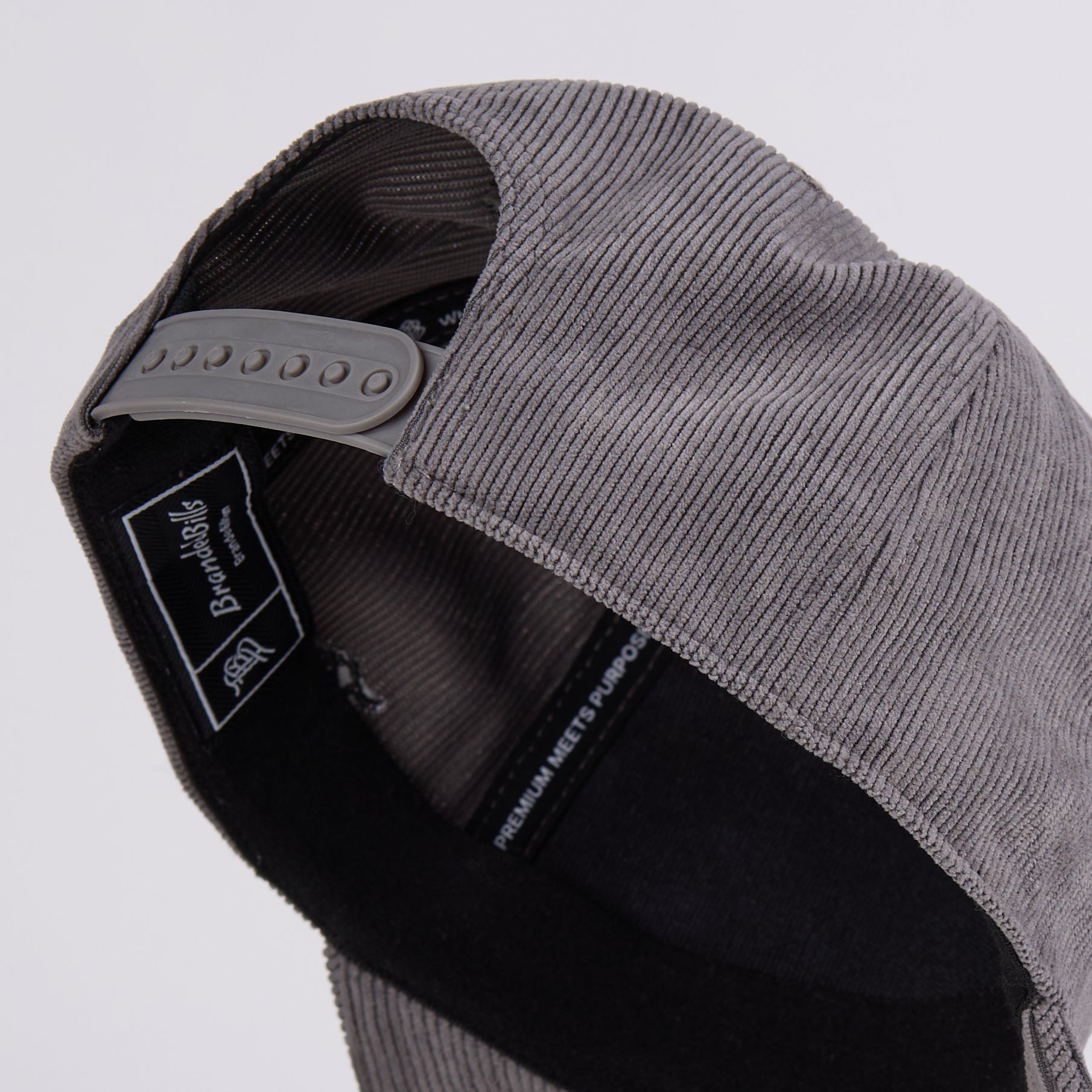 Curved 5 Panel Corduroy Charcoal