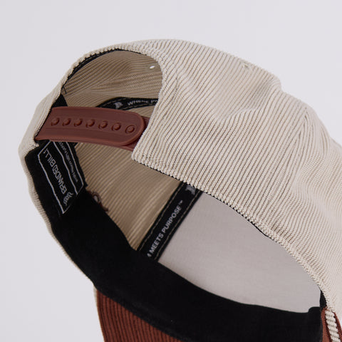 Curved 5 Panel Corduroy Dark Beige/Rust