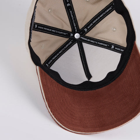 Curved 5 Panel Corduroy Dark Beige/Rust