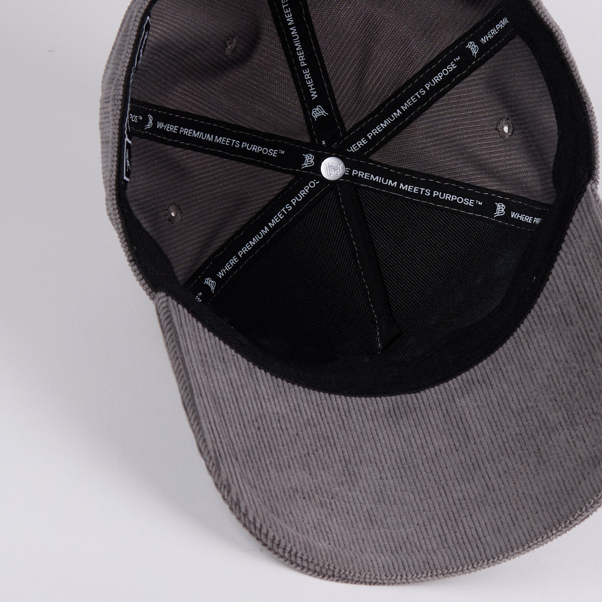 Curved 5 Panel Corduroy Charcoal