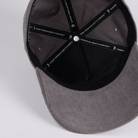 Curved 5 Panel Corduroy Charcoal