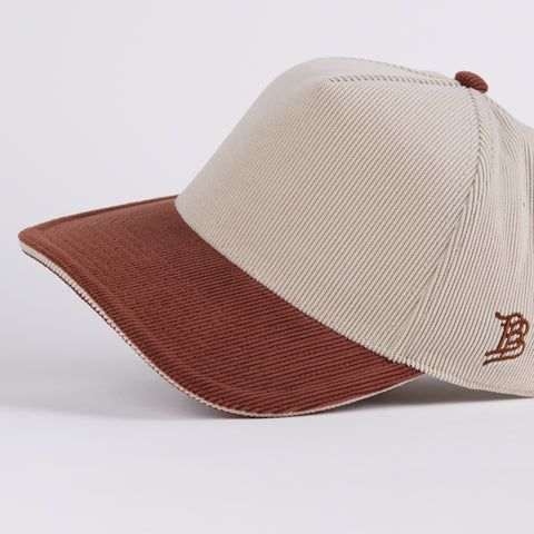 Curved 5 Panel Corduroy Dark Beige/Rust