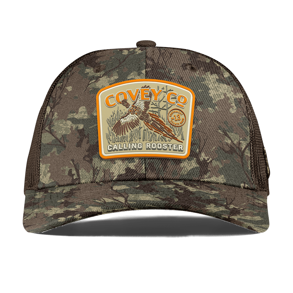 Covey Co Curved Trucker Timber Camo