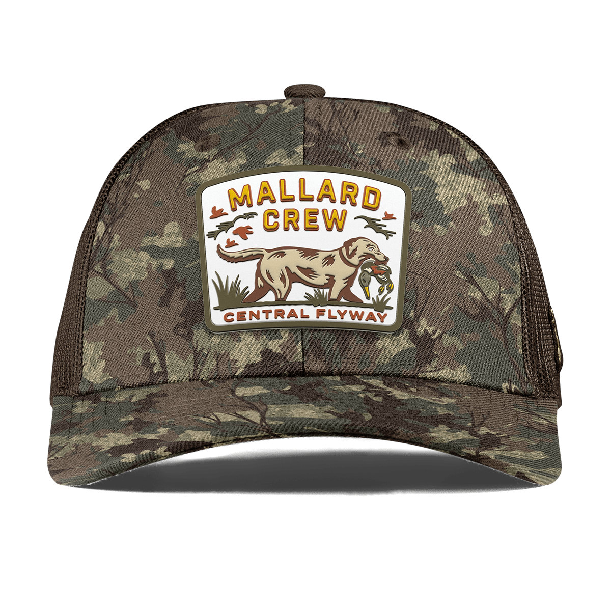 Mallard Crew Curved Trucker Timber Camo