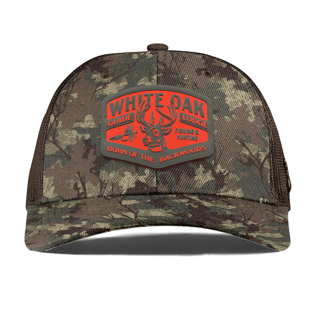 White Oak Curved Trucker Timber Camo