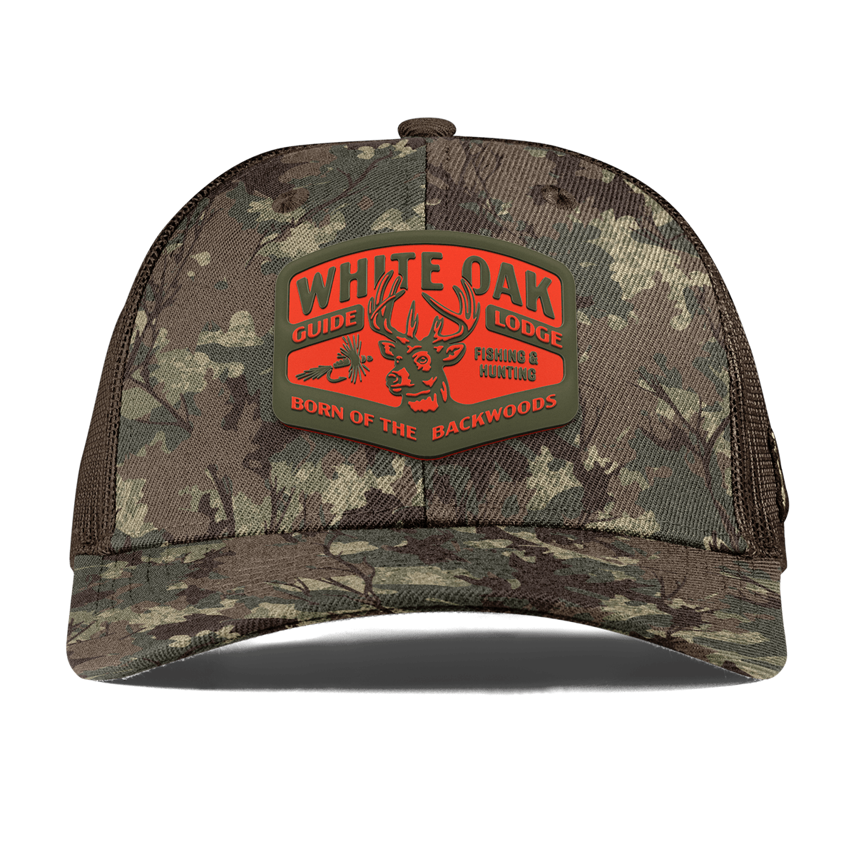 White Oak Curved Trucker Timber Camo